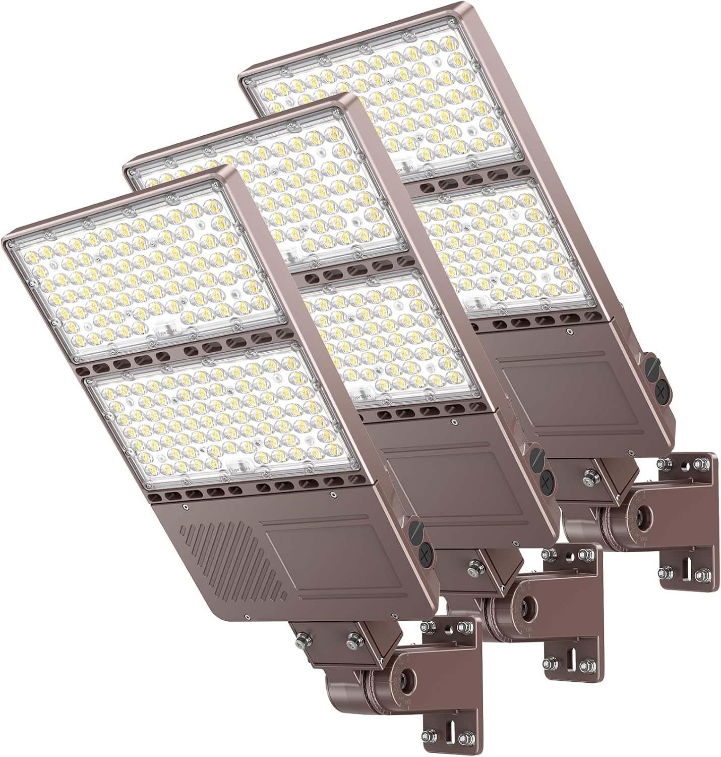 ADUB 3PCS LED Parking Lot Light 350W 280W 210W,LED Shoebox Light 5700K 5000K 4500K Arm&Slip Fit Mount,ETL Listed Outdoor Pole Light with Photocell,IP65 Commercial Street Area Flood Lighting