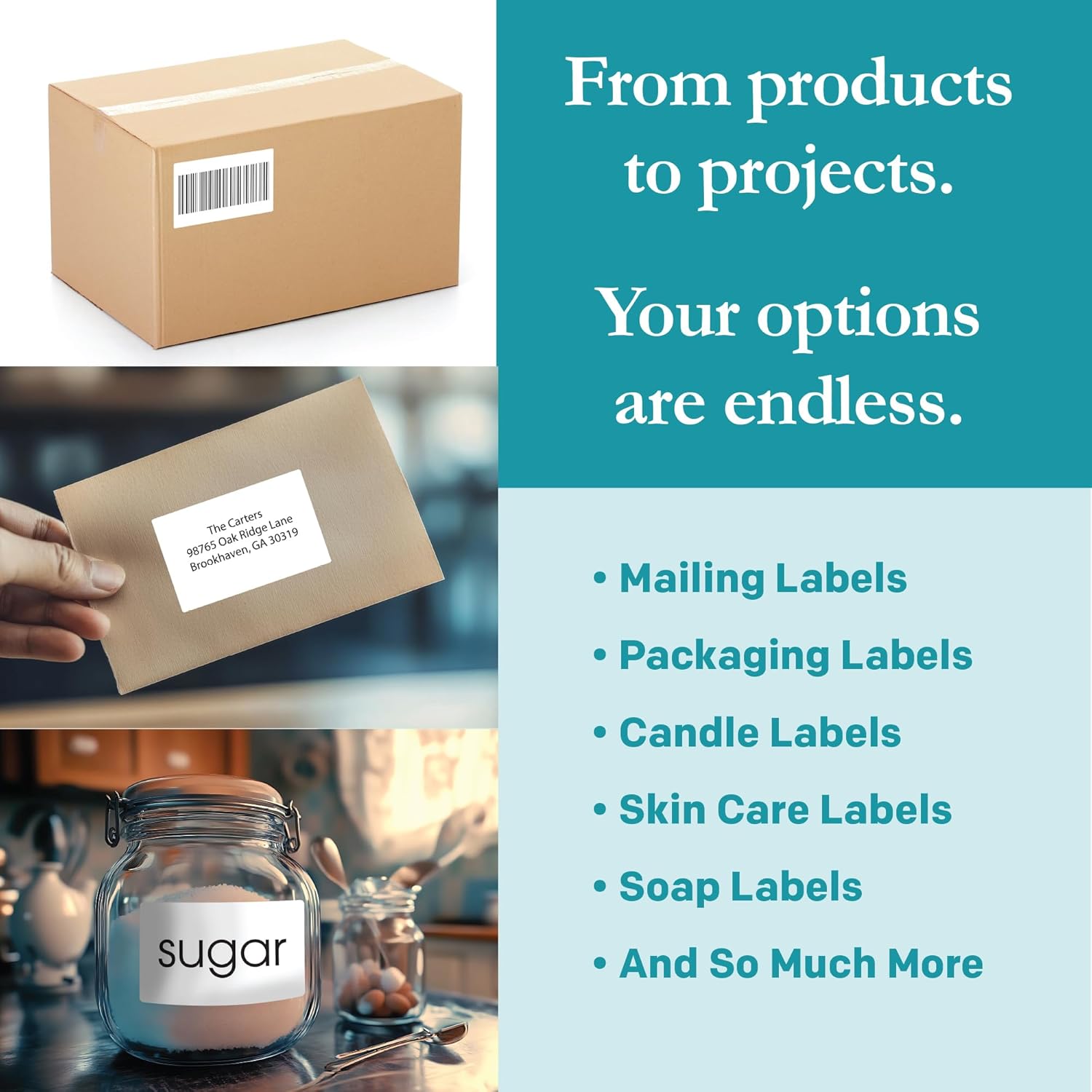 Premium Label Supply White Sticker Shipping/Mailing Labels – 4' x 2.5' – Laser/Inkjet Compatible – (8 per Sheet), 1000 Sheets – 8,000 Total Adhesive Labels