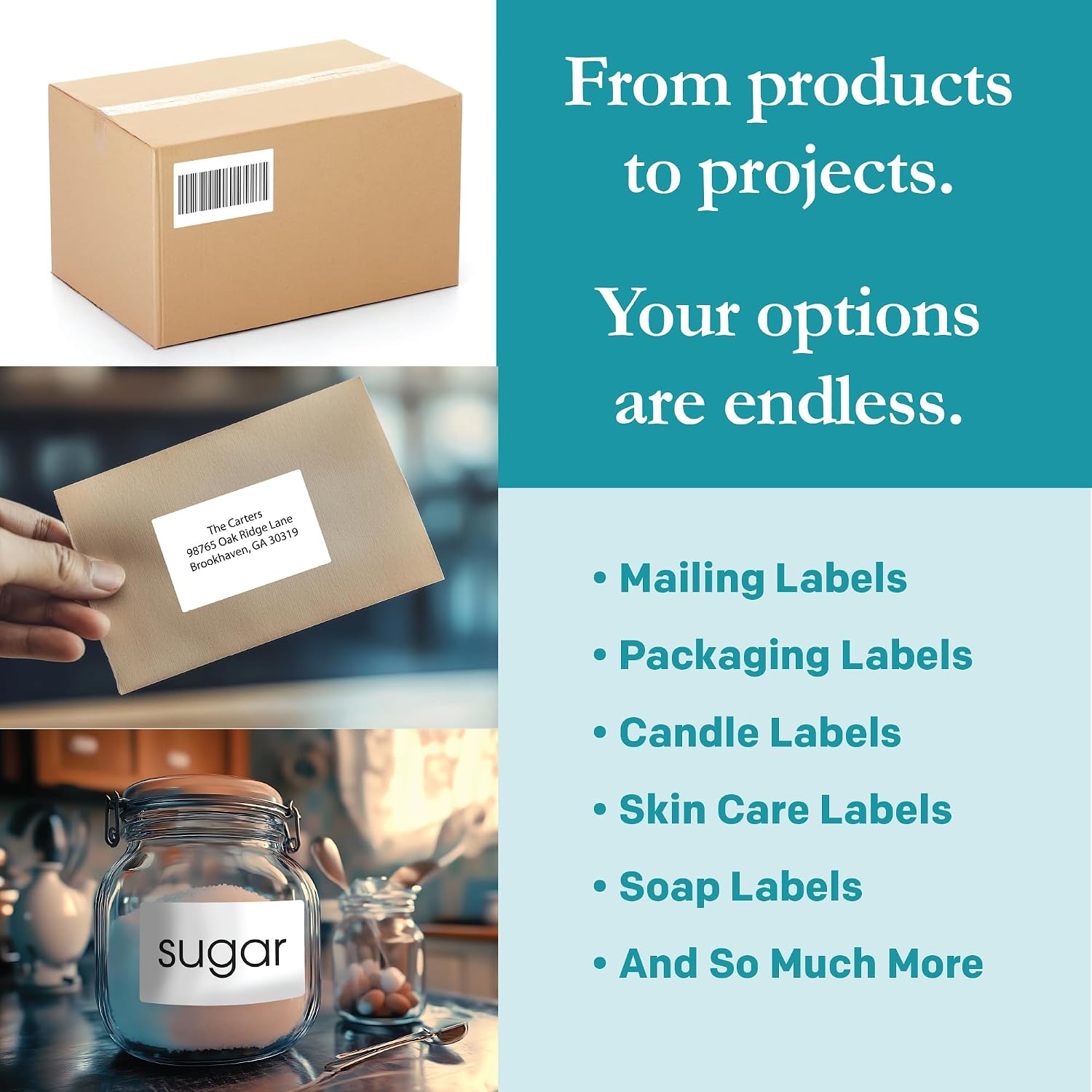Premium Label Supply White Sticker Shipping/Mailing Labels – 4' x 2.5' – Laser/Inkjet Compatible – (8 per Sheet), 2000 Sheets – 16,000 Total Adhesive Labels