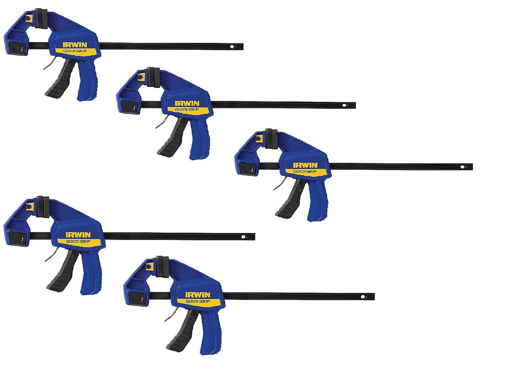 IRWIN QUICK-GRIP One-Handed Bar Clamp, Medium-Duty, 12', 5 Pack, 1964718