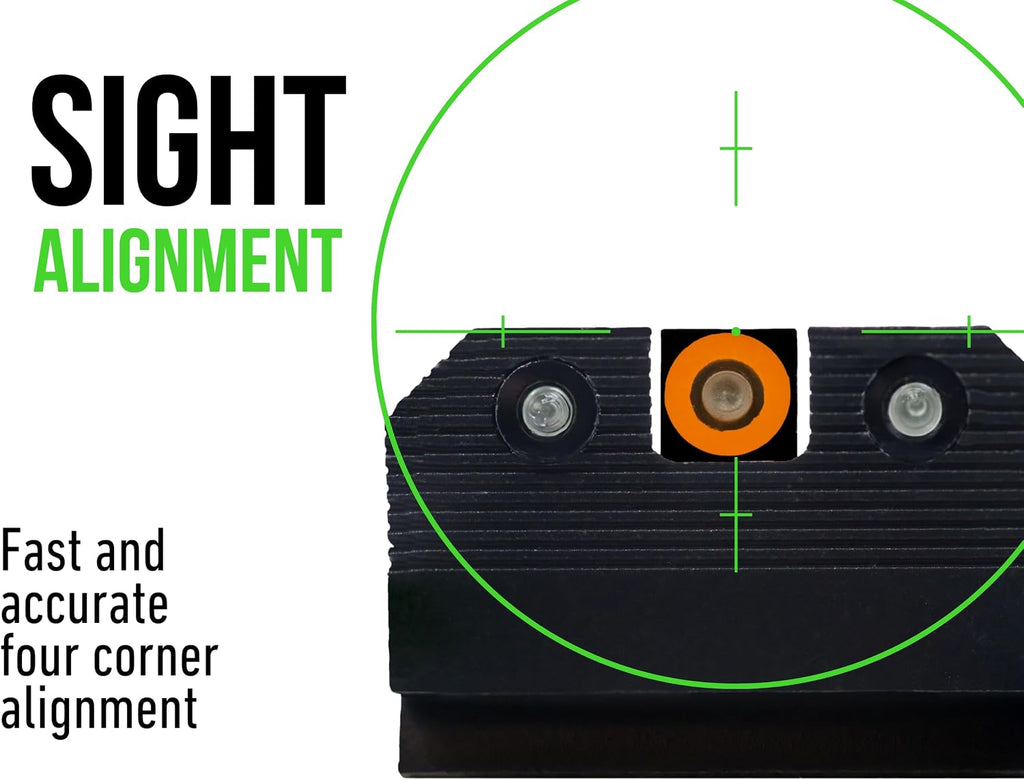 XS Sights R3D 2.0 Sights Compatible with Glock 17, 19, 22, 23, 24, 26, 28, 27, 31, 32, 33, 34, 35, 36, 38, 39, 45, & 47 Gen 1-5, Including MOS Models