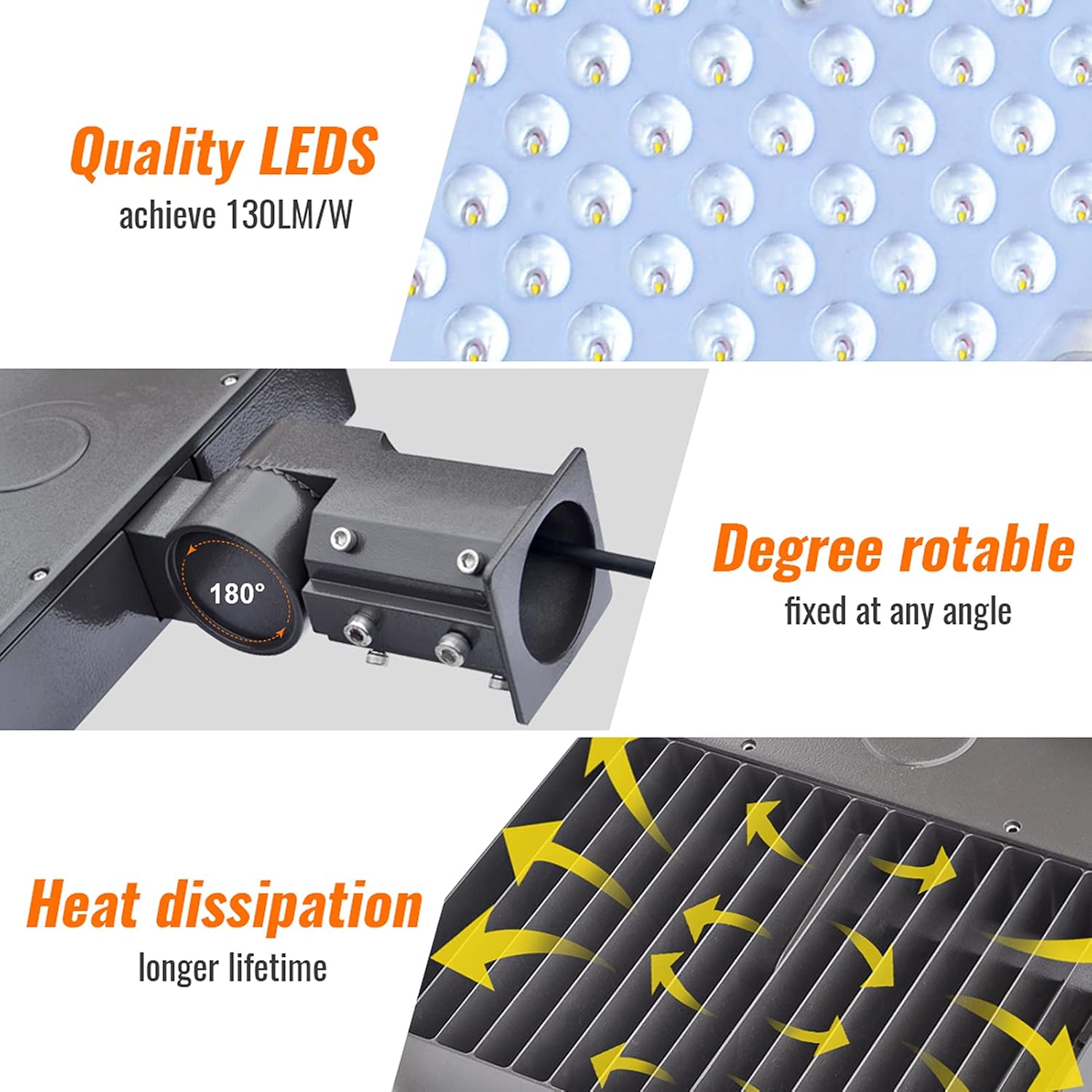 LED Parking Lot Lighting 150w Shoebox Light 19500lm AC100-277V Street Area Light for Pathway Garden and Outdoor Places IP65 Waterproof (150W)