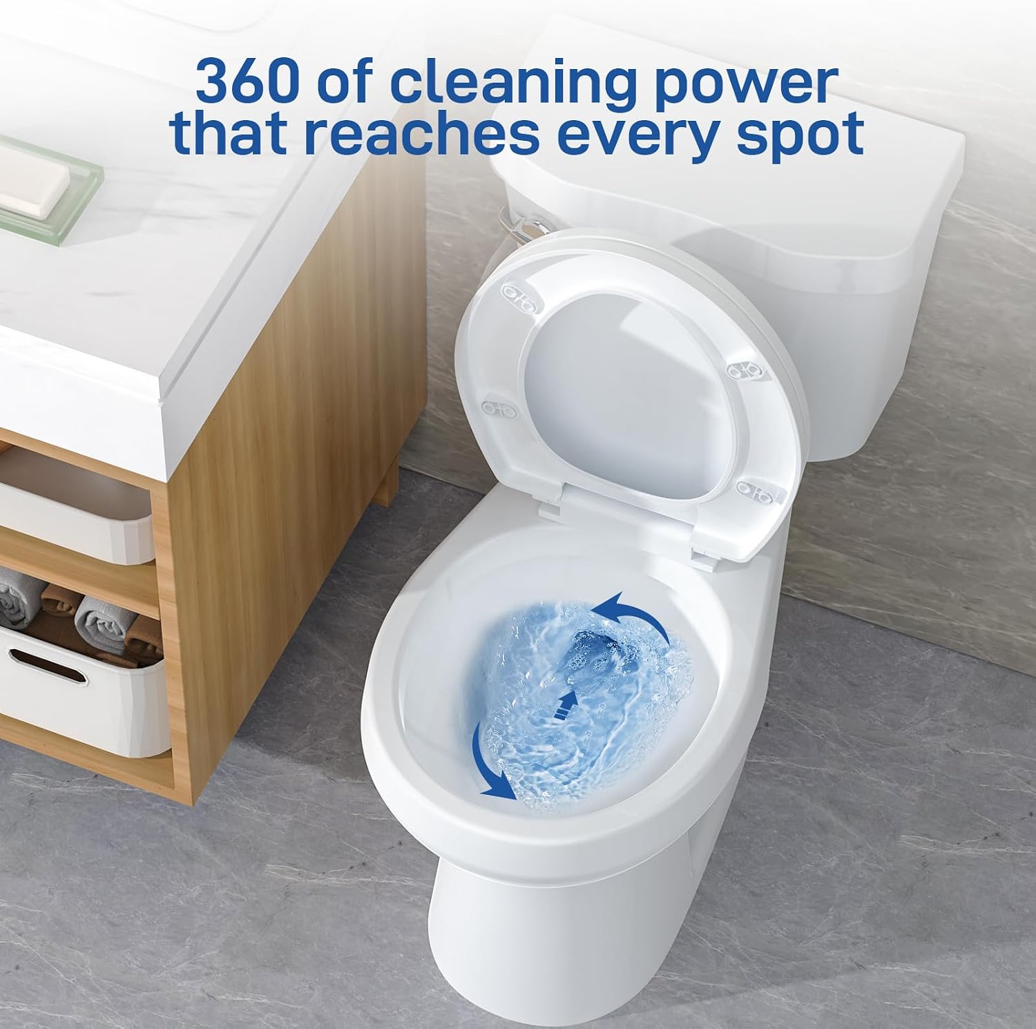 17 Inch Toilet with Round Bowl Two-Piece Bathroom Toilet with Soft Close Seat 1.28 GPF Siphonic Flush Universal Height Cotton White Durable Design Efficient Water Usage Comfortable Universal Height