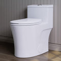 HOROW T0338WM Elongated One Piece Toilet Matte White, ADA Toilet 17.3' with Comfort Chair Height Seat, 1.1/1.6 GPF Powerful Dual Flush Toilet for Bathroom