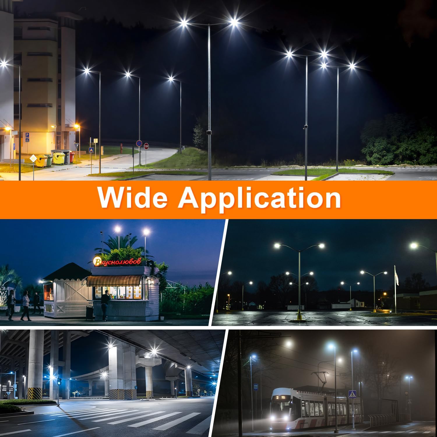 150W White LED Parking Lot Light, 21000LM LED Shoebox Area Light [500W MH/HPS Equiv.], 5000K Dimmable Outdoor Street Lighting Fixture with Surge Protection Built-in, IP65 AC100-277V UL Listed