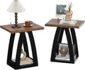 FROMJBEST End Table Set of 2, Side Table, Nightstand, Sofa Side Table with Shelf, Modern End Table for Living Room, Bedroom