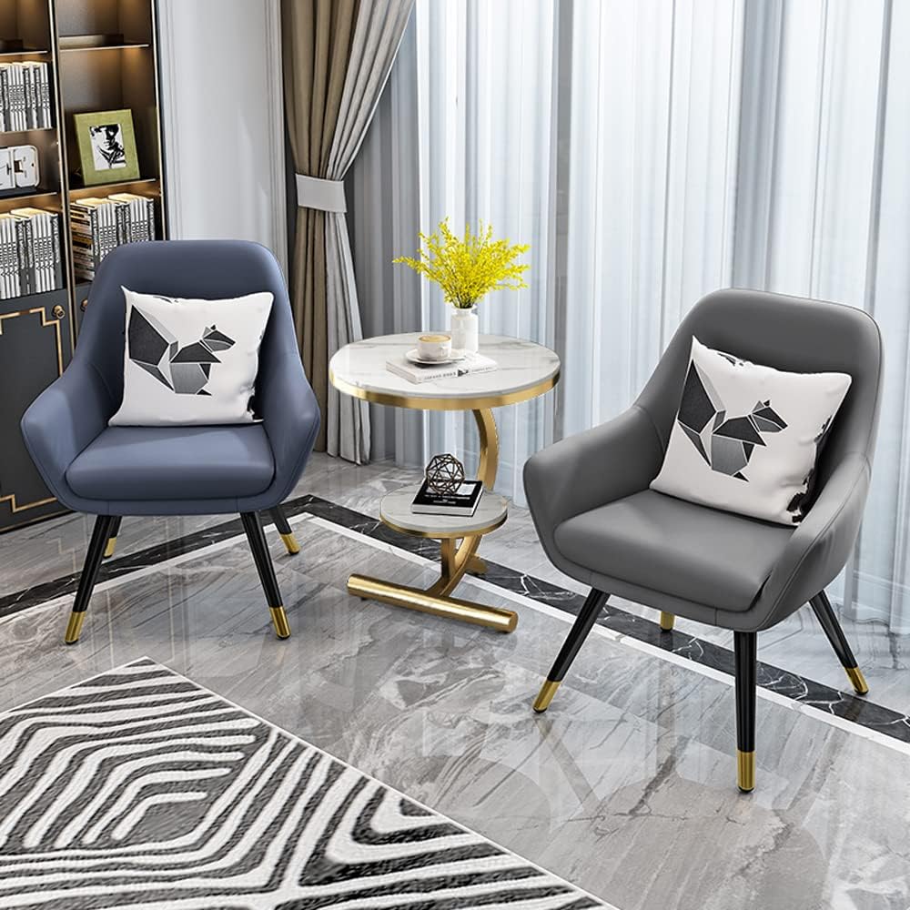 Luxury Marble End Table Decor & More Round Coffee Table with Storage Shelf for Home & Living Room |Gold Coffee Table|Outdoor & Indoor Furniture(Color : Gold+White, Size : Double Layer)