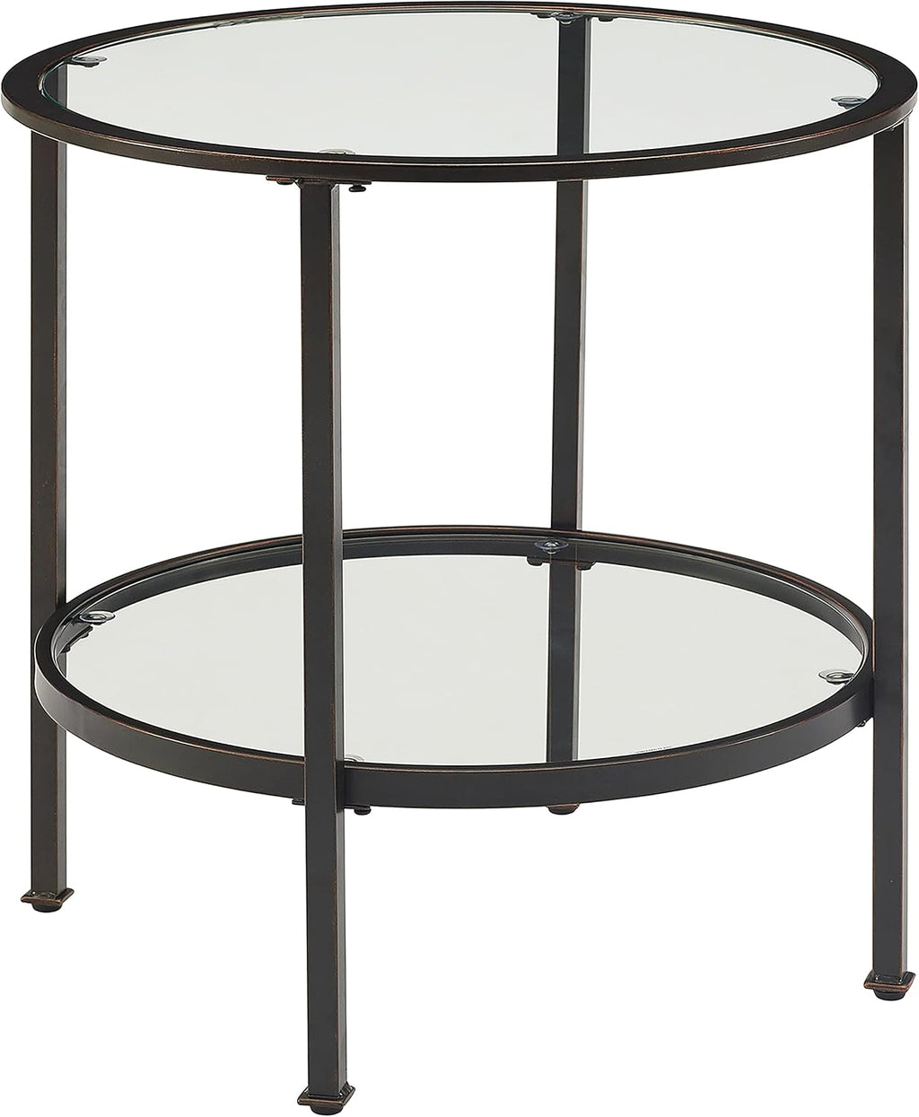 Crosley Furniture Aimee Small Side End Table with Storage Shelf for Living Room, Oil-Rubbed Bronze