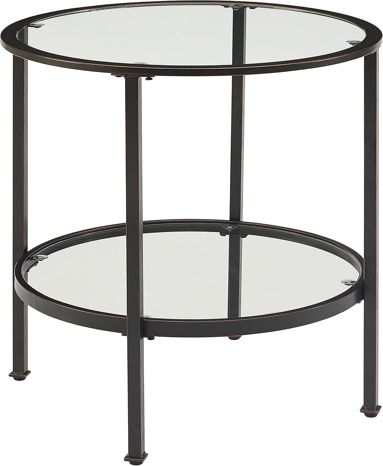 Crosley Furniture Aimee Small Side End Table with Storage Shelf for Living Room, Oil-Rubbed Bronze