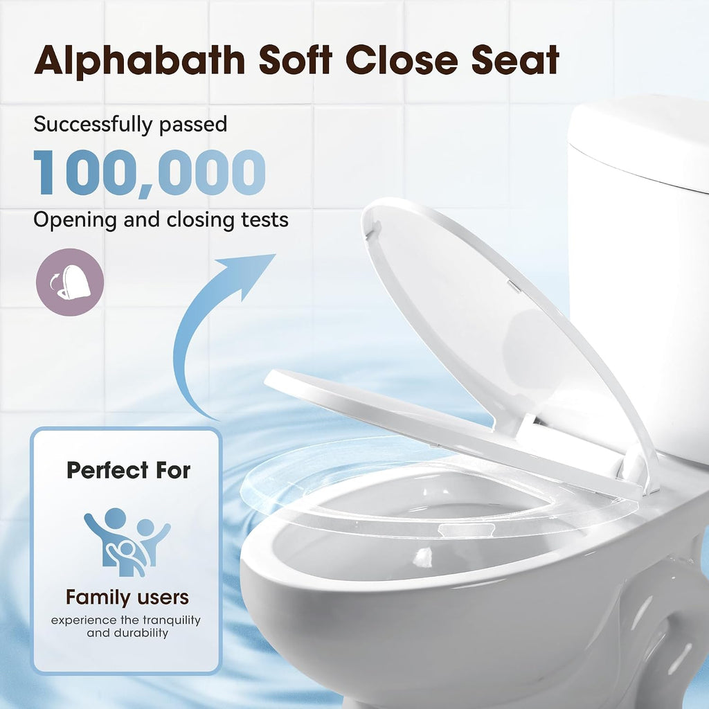 17' Comfort Height Toilet with Soft close seat, Two piece Toilets for Bathroom, Nano Self-Cleaning Glaze, 1.01 GPF Powerful Single Flush, Easy to Clean & Install, ADA Height, 12' Rough-In