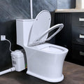 750 watt High Power Macerating Toilet with Pump for Basement, 36ft Vertical Upflush, 4 Inlets for Basin/Laundry/Shower, Dual-Flush Elongated Chair Height Toilet, Nano-glaze Finished