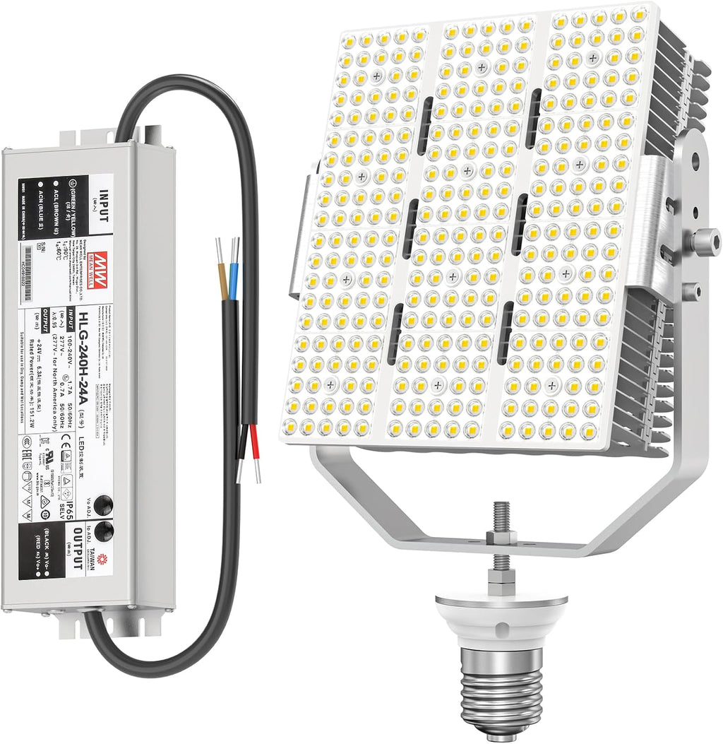 240W Shoebox LED Retrofit Kit AC100-277V LED Parking Lot Light Fixture Retrofit 5000K Replace 1000W Metal Halide ETL Listed E39 Base for Outdoor Sports Court lights Street Area Lighting Fixture
