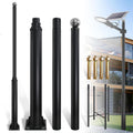 Street Light Pole 10ft Tall, Black Outdoor Galvanized Heavy-duty Metal Solar Street Lamp Post, Suitable for Outdoor Street and Courtyard Lighting Fixtures with Mounting Rebar Cage (10 FT 114+76mm)