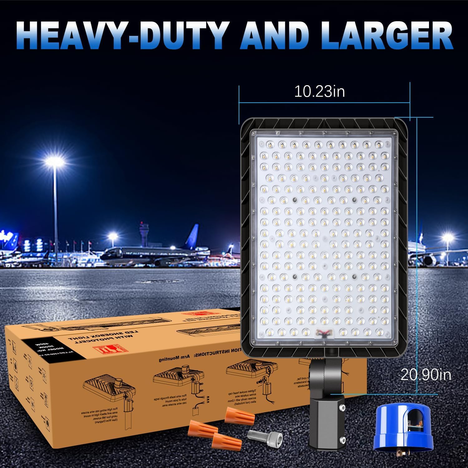 240W 4-Pack LED Parking Lot Light for Commercial Area Lighting | 36000LM,5000K Daylight White,Dusk to Dawn Outdoor Security Light ,180°Adjustable Slip Fit Mount,110-277V,IP65 Waterproof