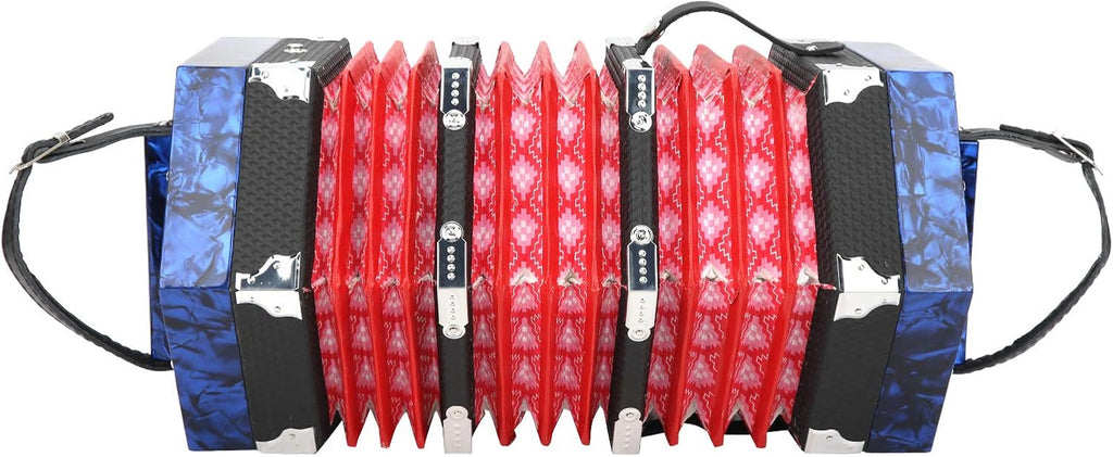 Accordian Instrument Concertina Instrument with an Adjustable Hand Strap with a Bag Professional Accordion Concertina, Accordion for Kids Beginners Adults Musical Instrument Supplies(Royal Blue)