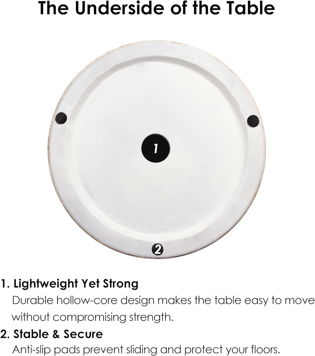 Empire Art Direct Hourglass Travertine Stone Finish Italian Design MgO Side Accent Table, Living Room, Bedroom & Office, 15.4'x15.4'x17.8'