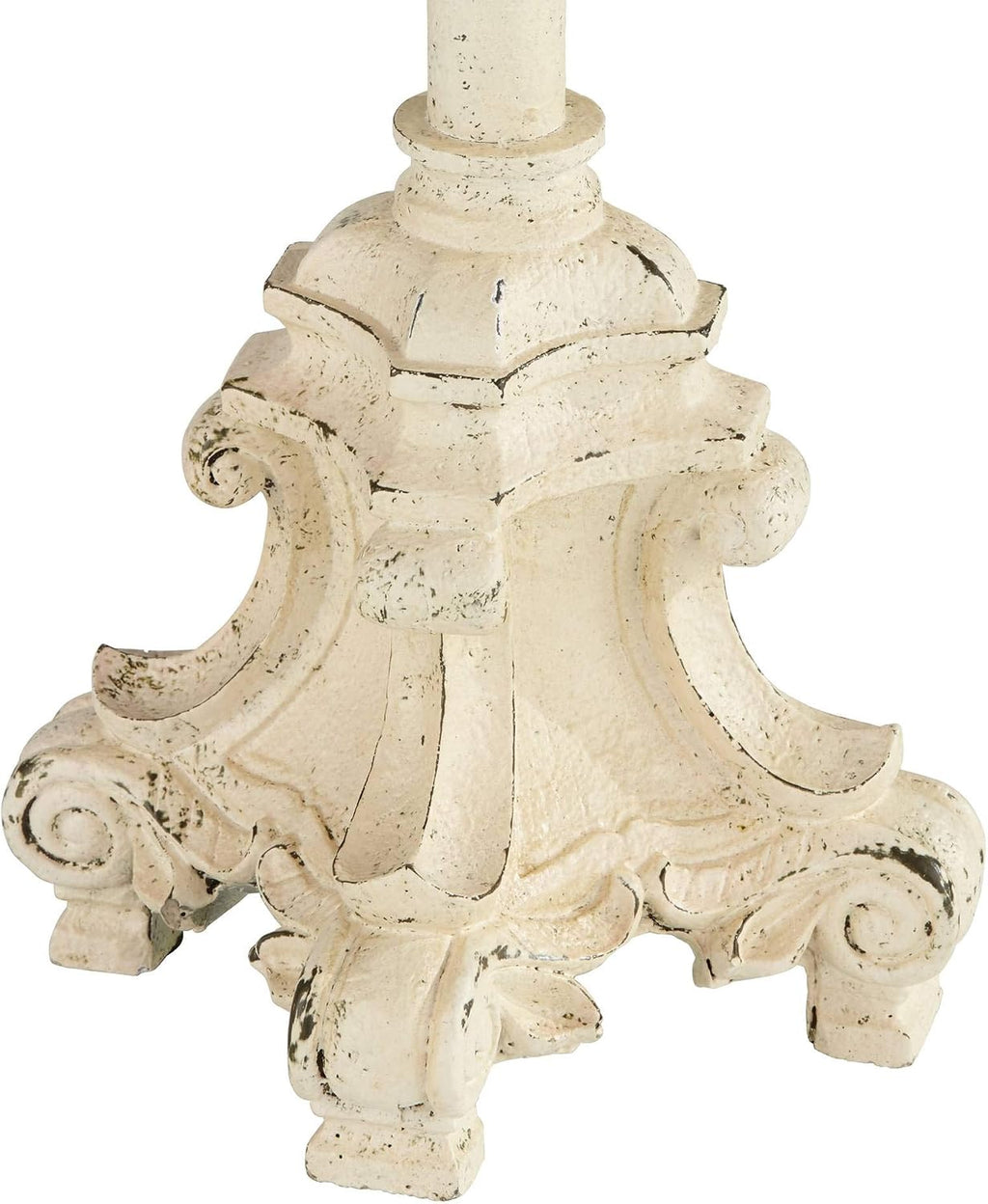 Regency Hill French Candlestick 34' Tall Scroll Skinny Buffet Traditional End Table Lamps Set of 2 Ivory White Living Room Bedroom Bedside Nightstand House Office Home Off-White Shade