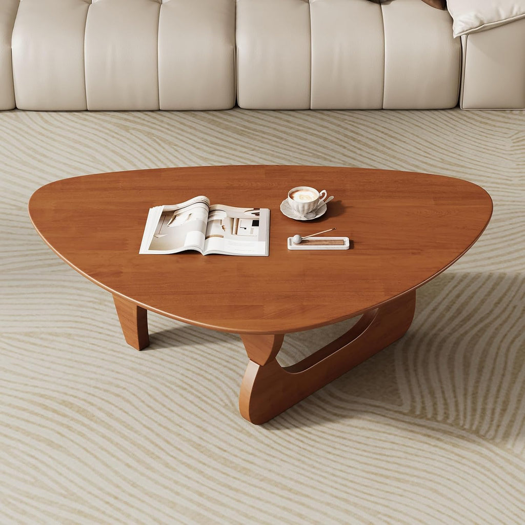 Mid Century Modern Coffee Table - Walnut Wooden Coffee Table for Living Room,Center Table Suitable for Bedroom Living Room Reception Office Tables (Walnut, Small 34.5 * 23.5 * 16in)