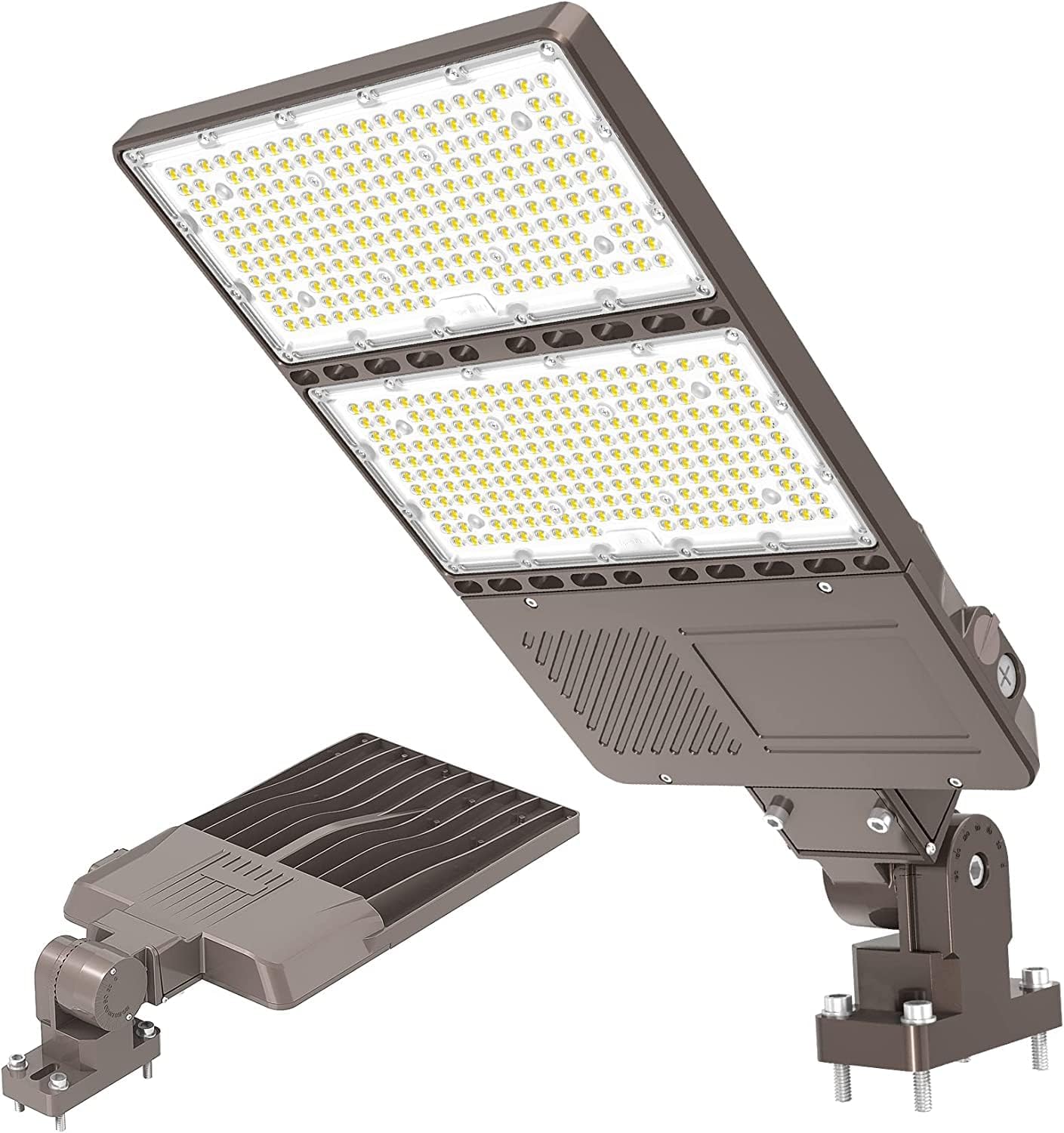 4 Pack UL Listed 320W LED Parking Lot Light with Photocell 48000LM LED Shoebox Pole Flood Lights Arm Mount 5000K IP65 Outdoor Street Court Commercial Lighting AC 100-277V