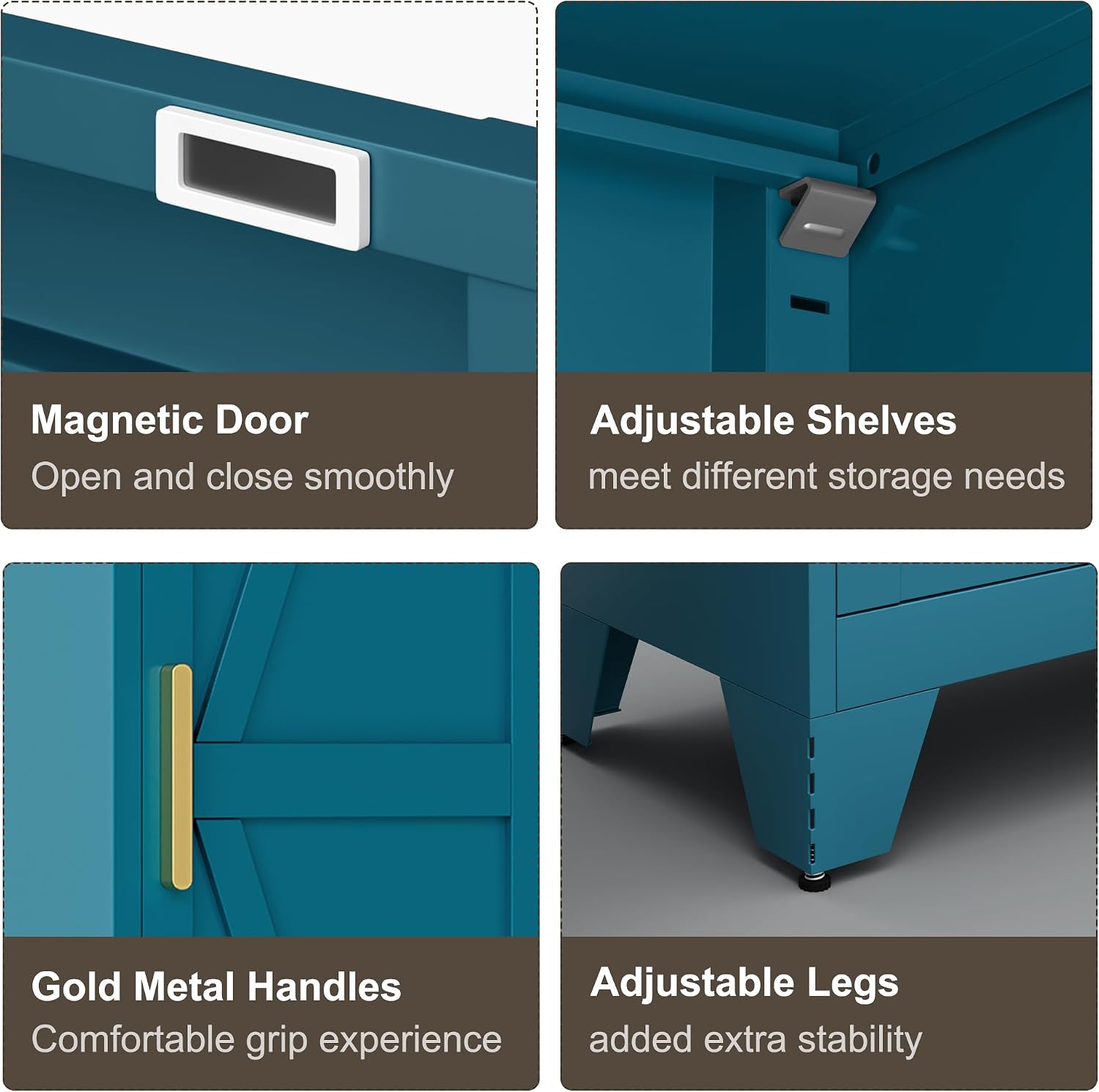 Baborokic Tall Narrow Storage Cabinet,Metal Cabinet with 5 Adjustable Shelves,Narrow Pantry Storage Cabinetwith Single Barn Door, Slim Cabinets for Corner,Bathroom,Kitchen,Entryway 67H Blue