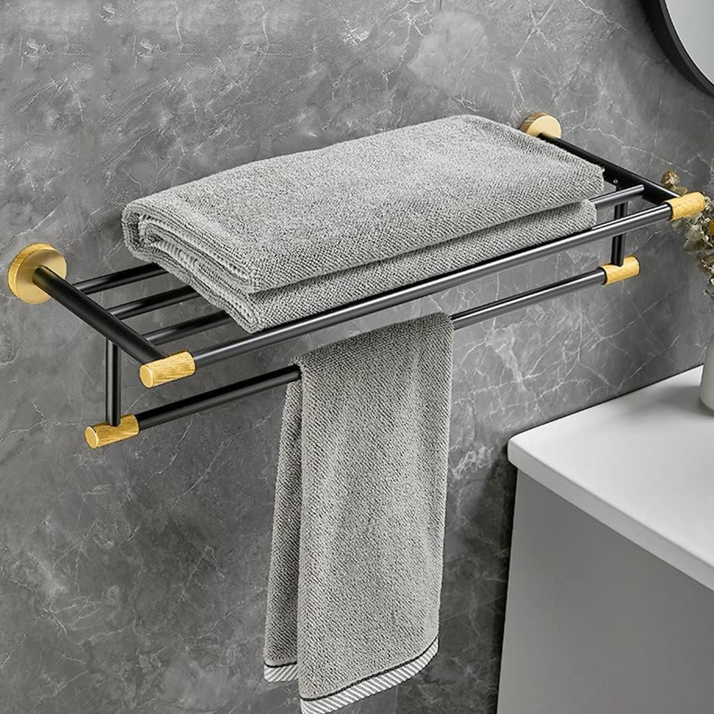Towel Rail for Bathroom Bathroom Light Hand Towel Holder All Copper Towel Rail Bathroom All Copper Black and Gold Towel Bar/Towel Rack/a (Color : Towel Rack, Size : A)