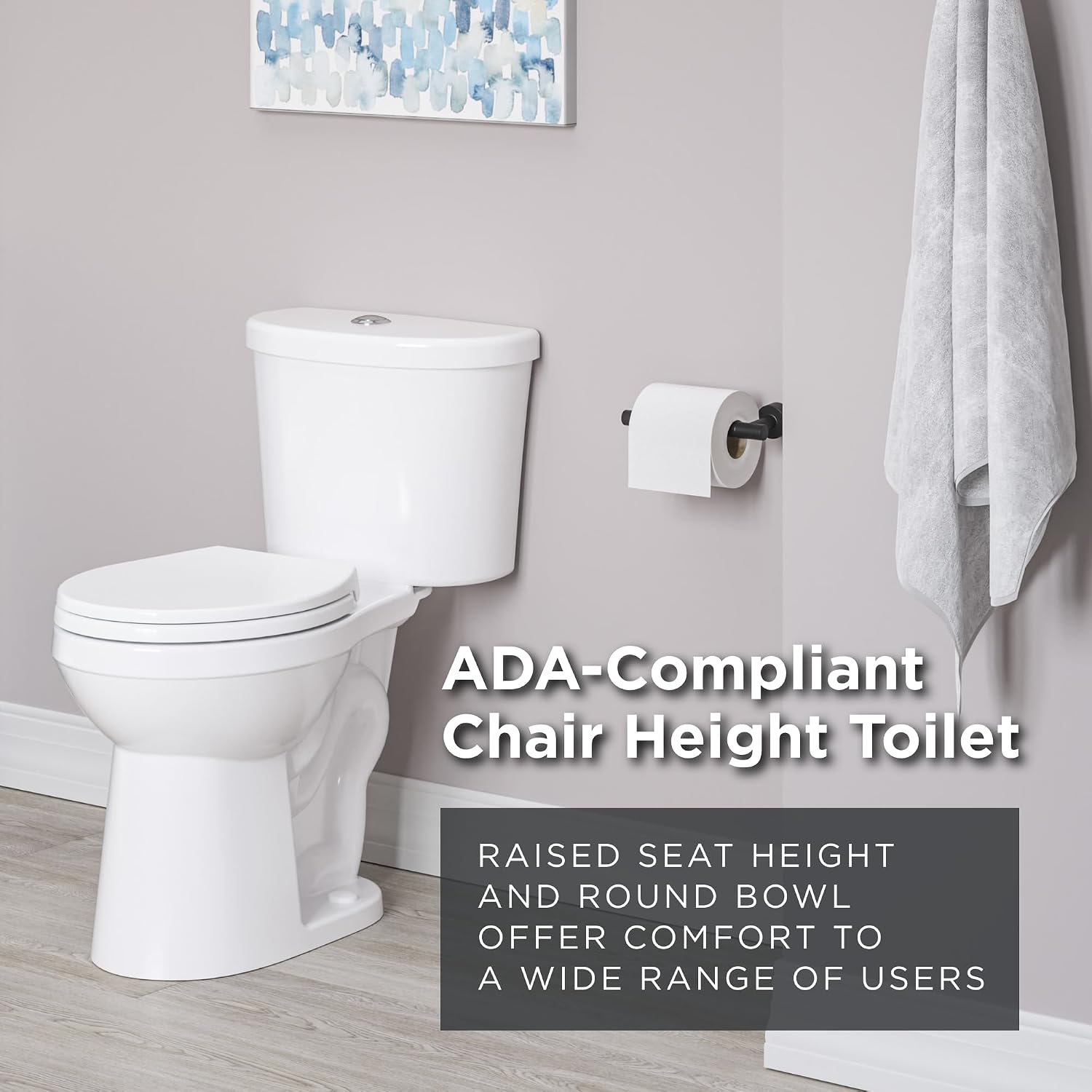 Gerber Maxwell Select Round Dual-Flush 1.0/1.28 GPF Two-Piece Toilet, ADA Chair Height, 12-in Rough-In, High Efficiency, Soft-Close Seat & Install Kit with Wax Ring, White, GRD49220E