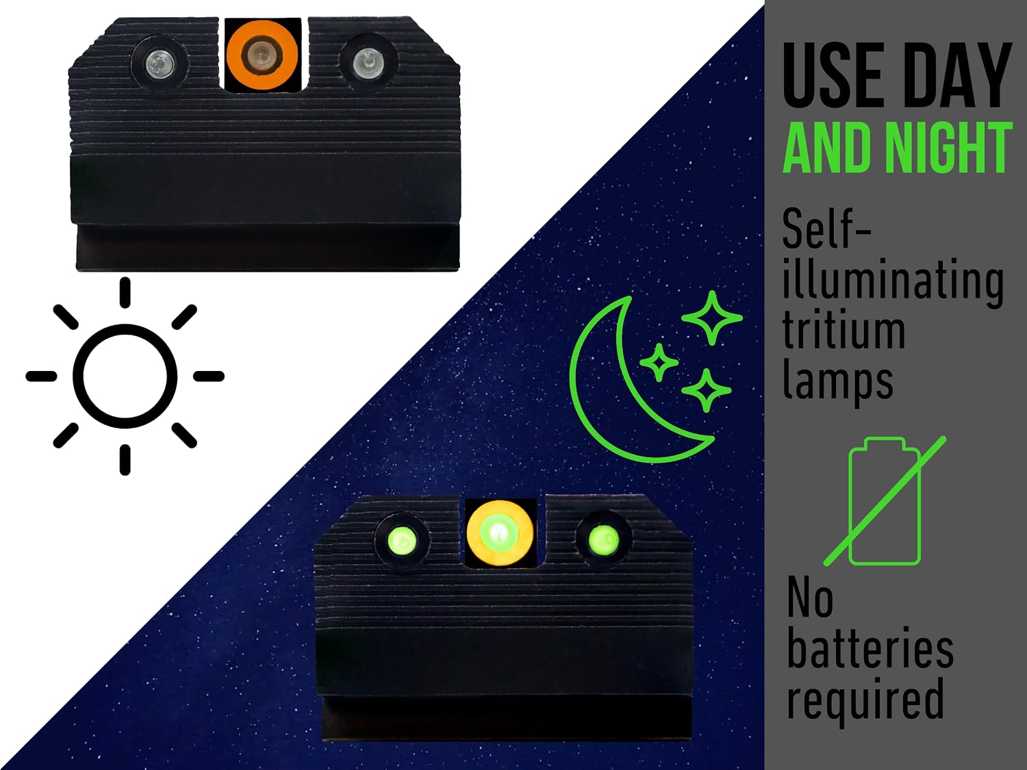 XS Sights R3D 2.0 Sights Compatible with Glock 17, 19, 22, 23, 24, 26, 28, 27, 31, 32, 33, 34, 35, 36, 38, 39, 45, & 47 Gen 1-5, Including MOS Models