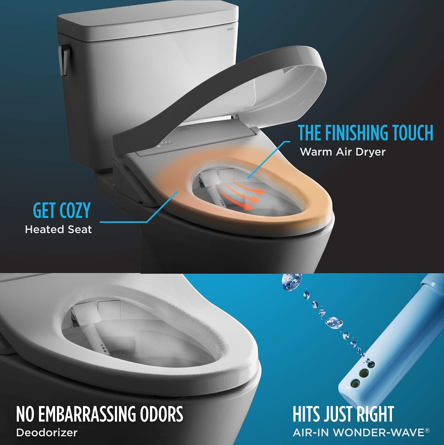 TOTO Drake WASHLET+ Two-Piece Elongated 1.6 GPF Universal Height TORNADO FLUSH Toilet with S500e Bidet Seat, Cotton White - MW7763046CSFG#01