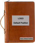YIWEN Personalized Leather Portfolio with Handle, 3 Ring Binder, Zippered Padfolio for 13' Tablet, 8.5 x 11 Notepad, Professional Business Document Organizer (Brown, Oil Wax Leather)