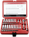 Genius Tools 42PC 1/4' Dr. Metric & SAE Deep Hand Socket Set (12-Point) - TW-242MS