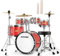 AODSK Drum Sets 5-Piece for Beginners, 14 inch Full Size Complete Drum Kit with Adjustable Throne, Cymbal, Hi-Hat, Pedal & Drumstick