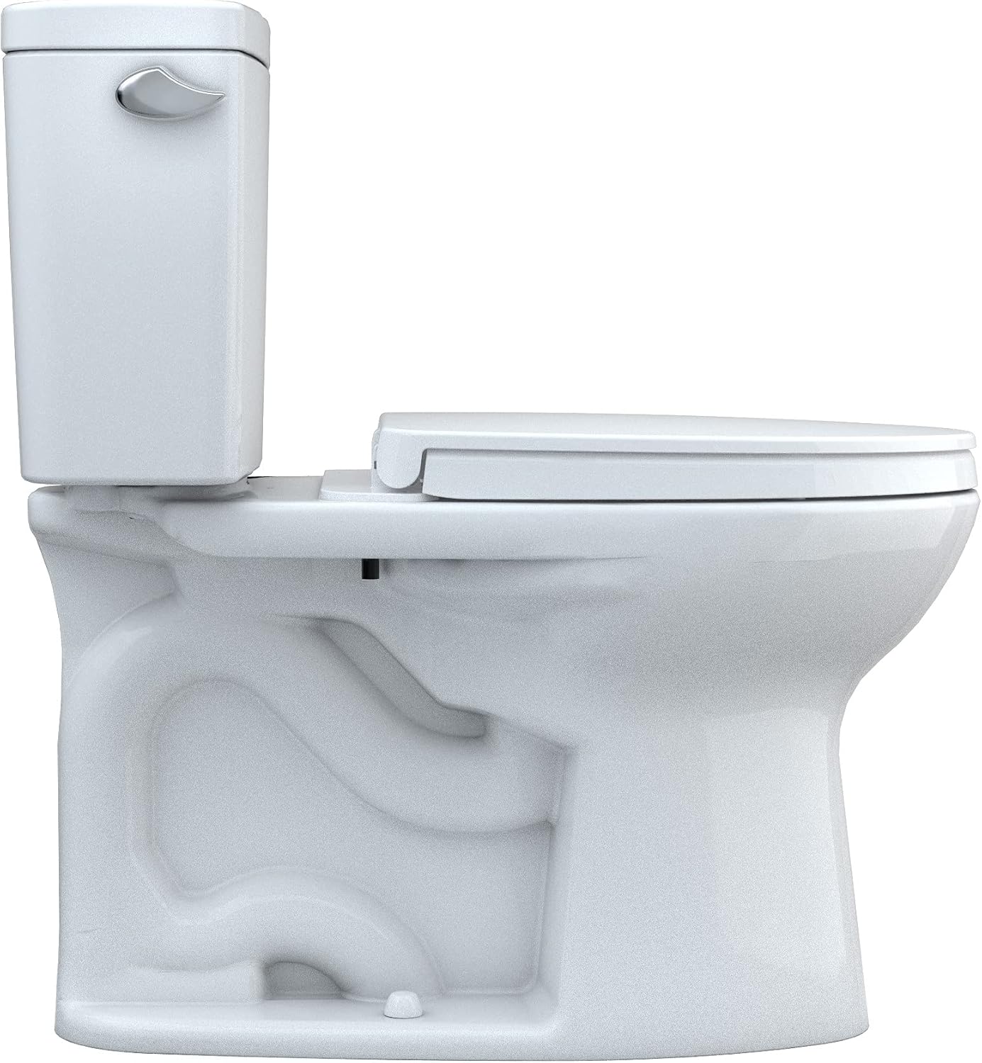 TOTO Drake Two-Piece Elongated 1.6 GPF Universal Height TORNADO FLUSH Toilet with 10 Inch Rough-In, CEFIONTECT, and SoftClose Seat, WASHLET+ Ready, Cotton White - MS776124CSFG.10#01