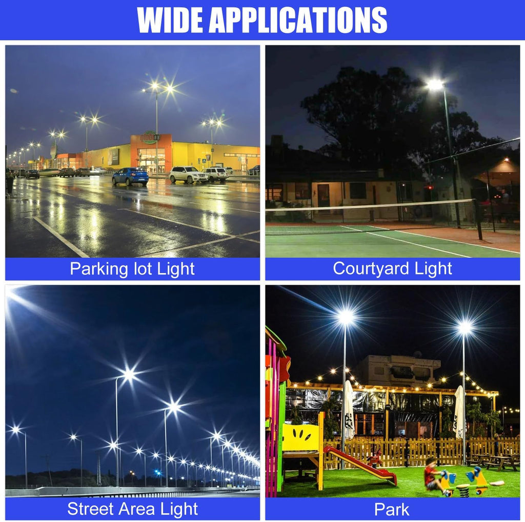 150w High Voltage 347v 480v LED Shoebox Area Light Parking Lot Lighting Street Lamp Stadium Light Flood Light Type III Distribution 5000k Daylight UL Lighting Facts (150w 347/480v, Slip Fitter)