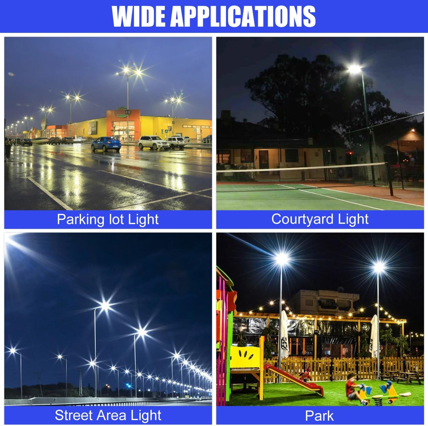 150w High Voltage 347v 480v LED Shoebox Area Light Parking Lot Lighting Street Lamp Stadium Light Flood Light Type III Distribution 5000k Daylight UL Lighting Facts (150w 347/480v, Slip Fitter)