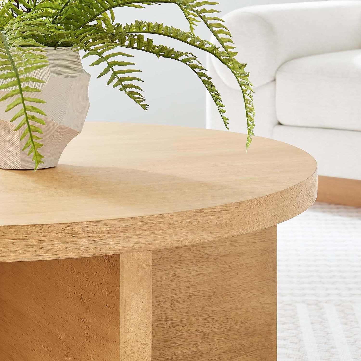 Modway EEI-6580-NAT Silas Round Wood Coffee Table, Natural