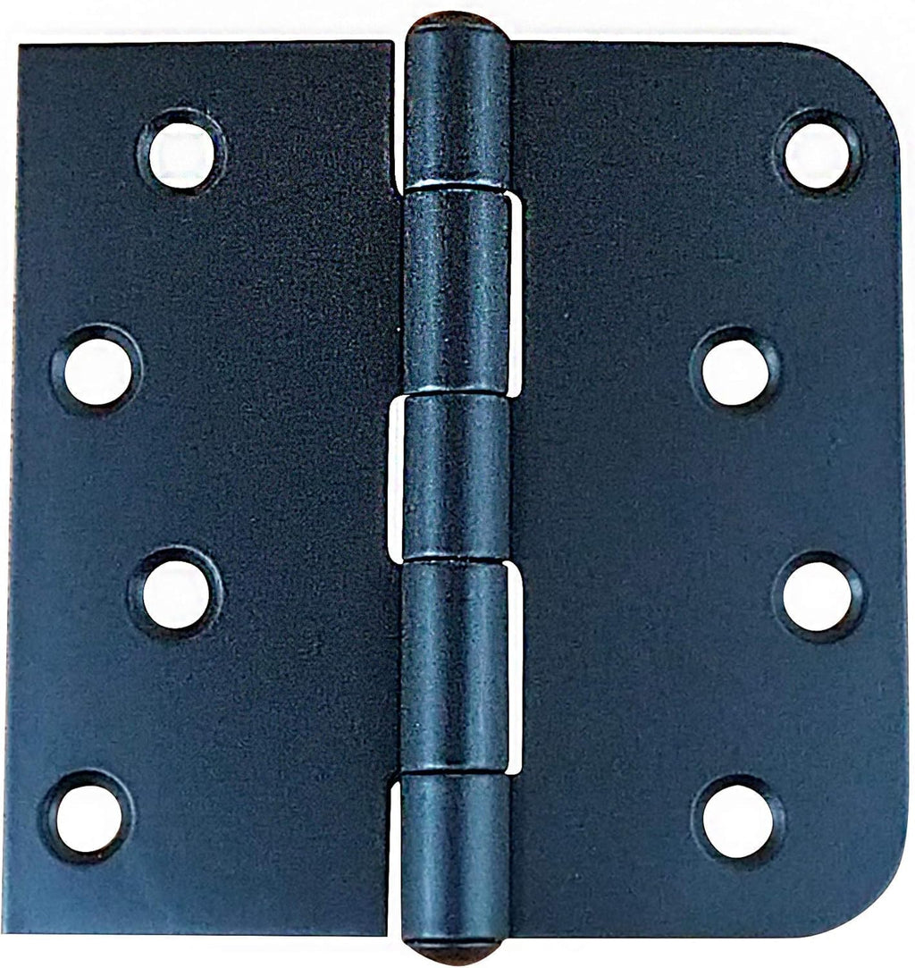 Hinge Outlet Black Stainless Steel Exterior Door Hinges 4' with 5/8' Square - Non-Removable Pin, Rust Resistant - 6 Pack for 2 or 3 Doors