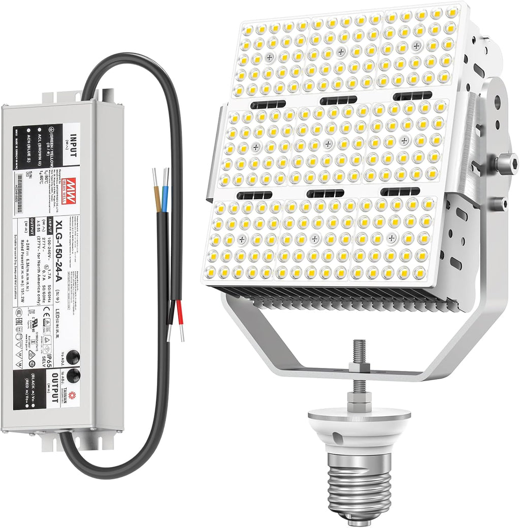 LED Retrofit Kit for Parking Lot Light, 150W 21750LM 100-277V ETL Commercial LED Shoebox Light Replacement, 5000K Daylight E39 Mogul Base LED Shoebox Retrofit Kit for Outdoor Flood Light, Tennis Court