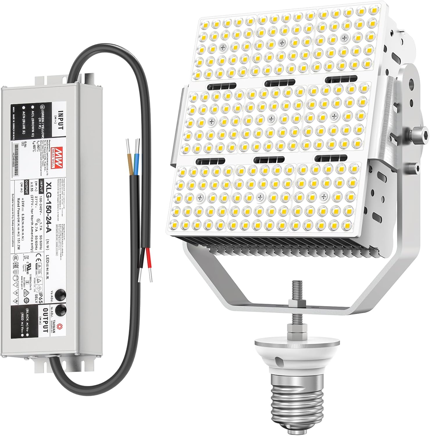 LED Retrofit Kit for Parking Lot Light, 150W 21750LM 100-277V ETL Commercial LED Shoebox Light Replacement, 5000K Daylight E39 Mogul Base LED Shoebox Retrofit Kit for Outdoor Flood Light, Tennis Court