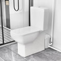 SouNor One Piece Elongated Toilet 450 Watt for Small Basement, Dual Flush 1.1/1.6 GPF, 4 Inlets for Bathroom Basement Power Flush, White.