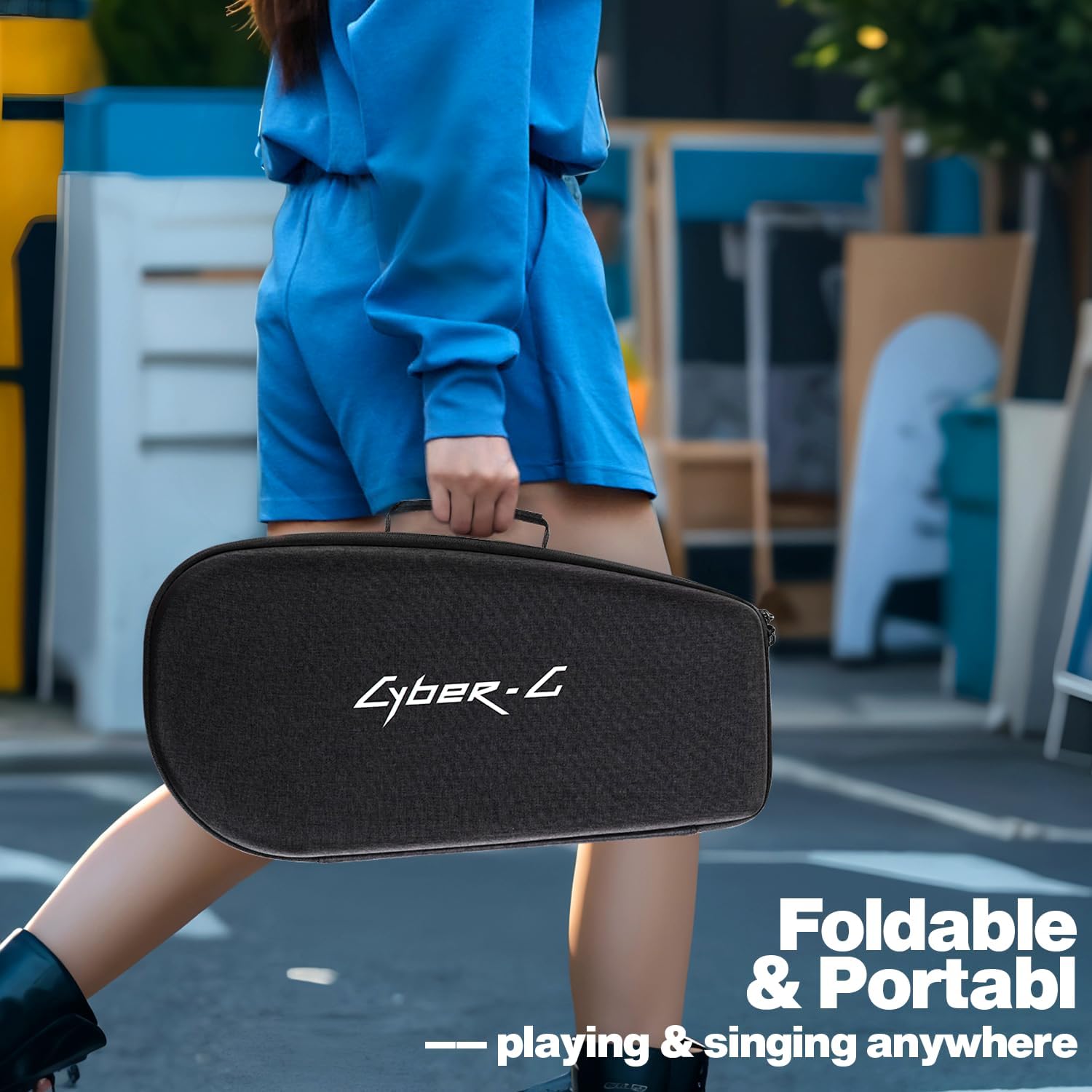 Enya CYBER-G Stringless Smart Guitar,Portable Foldable Travel Guitar with App-Controlled Chords,Hundreds of Instrument Sounds, Built-In Speaker & Drum Machine,Quick-Learn for Adults/Beginners