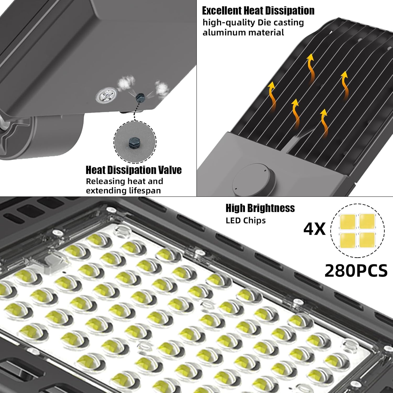 300W LED Parking Lot Light, 39000LM Led Parking Lot Lights Outdoor with Photocell Slip Fitter, 5000K Commercial Shoebox Pole Lighting 7 Years Lifespan for Street Yard Roadway Garage-ETL Listed(3 PACK)