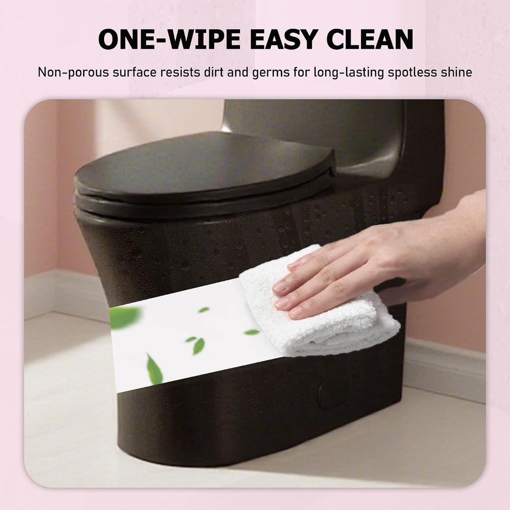 Dual Flush One Toilet, Water Saving Elongated Comfort Height Floor Mounted, Soft Closing Seat, 1000 Gram Map Flushing SToilet, Matte Black