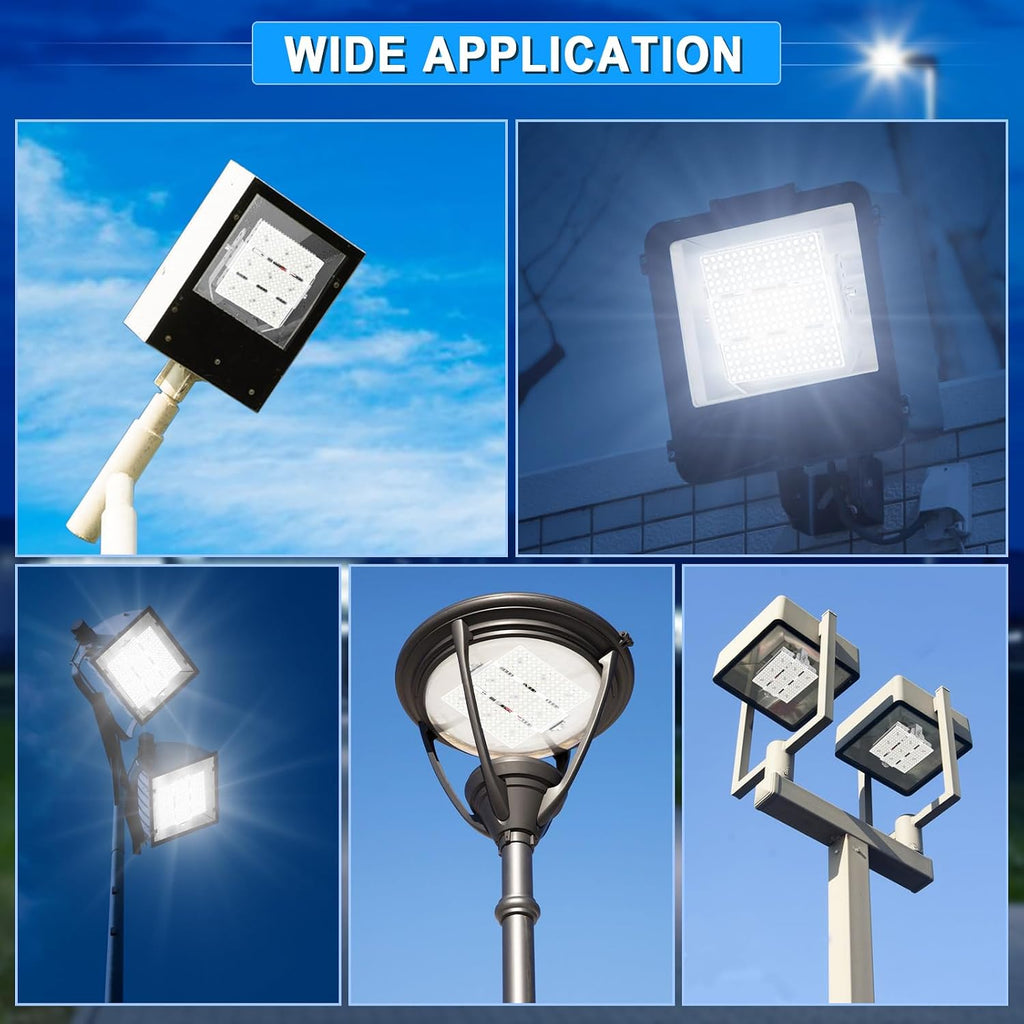 4Pcs 150W Shoebox LED Retrofit Kits (650W MH/HPS Replacement) 100-277V 5000K 21750LM E39 Mogul LED Parking Lot Retrofit Lights for Tennis Court High Bay Street Area Lighting Fixture ETL