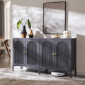 IFGET Modern Buffet Cabinet with Storage, 61.75' W Fluted Arched Sideboard Cabinet w/Adjustable Shelves, Wooden Modular Coffee Bar for Dining Room, Kitchen, Living Room, Entryway, Dark Grey