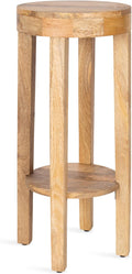 Kate and Laurel Talcott Modern Round Wood Side Table, 12 x 12 x 28, Natural Wood, Transitional Decorative Two-Tier End Table for Use as a Bedroom Nightstand or Living Room Plant Stand