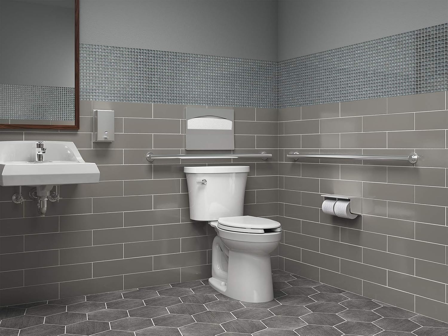 KOHLER Kingston™ Comfort Height® Two-Piece Elongated 1.28 Gpf Toilet with Left-Hand Trip Lever
