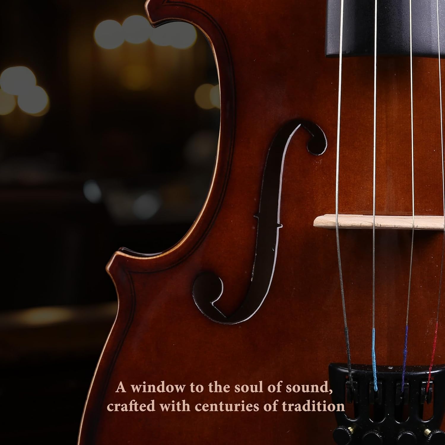 ALLSET 1/2 Full Size Acoustic Violin Kit for Beginners | Polywood Handmade Violin with Hard Case, Bow, Rosin, Shoulder Rest, Tuner & Extra Strings | Violin for adults | Glossy Brown