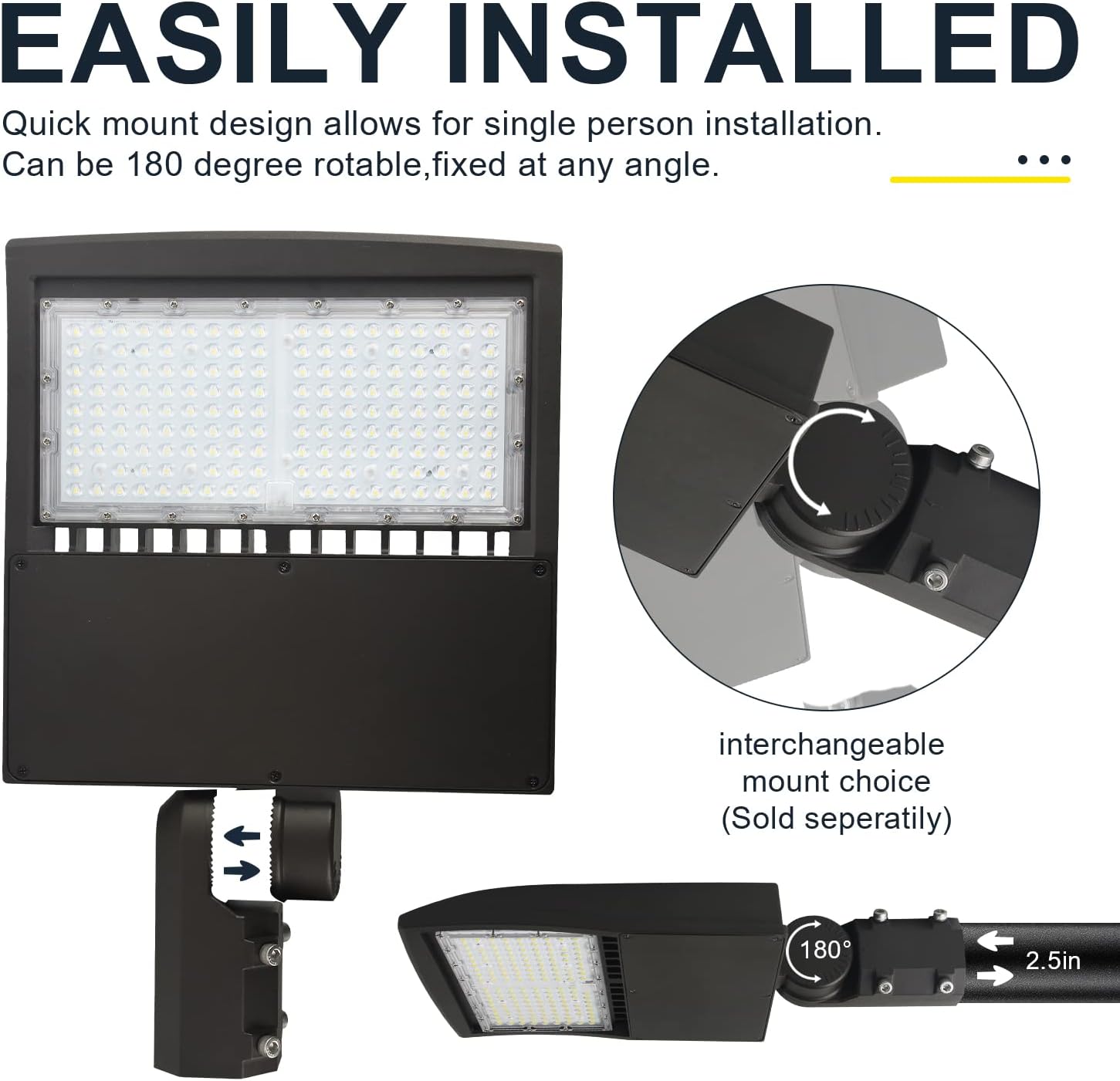 150W LED Parking Lot Light, 21000LM 5000K LED Shoebox Area Light (700W HID/HPS Equivalent), 1-10V Dimmable Commercial Outdoor Street Lighting with Slip Fitter Mount, IP65 100-277VAC