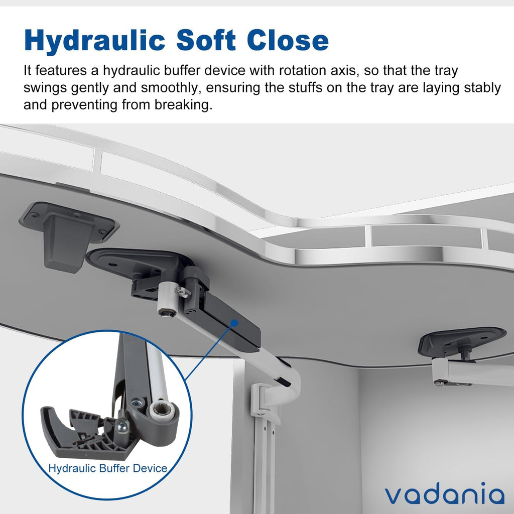 VADANIA Right Swing Pull Out Organizer for 36' Blind Corner Kitchen Cabinet, 2 Tiers Swing Tray, Soft Close, Right Handed Open