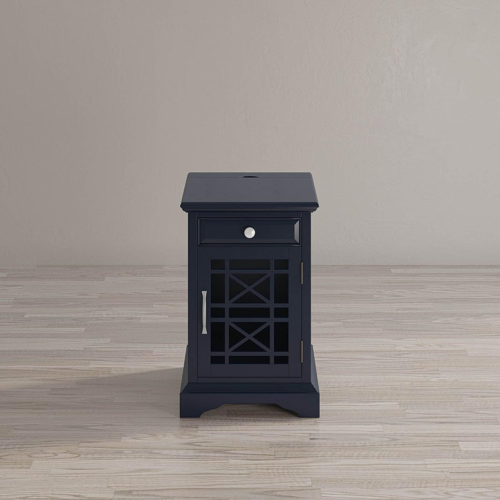Jofran Craftsman End USB Charging Station Table, 16' Wx22 Dx25 H, Navy